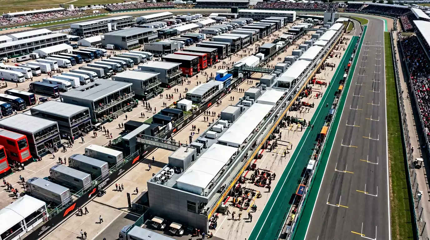 Safety car de Fórmula 1 liderando el pelotón durante un Gran Premio