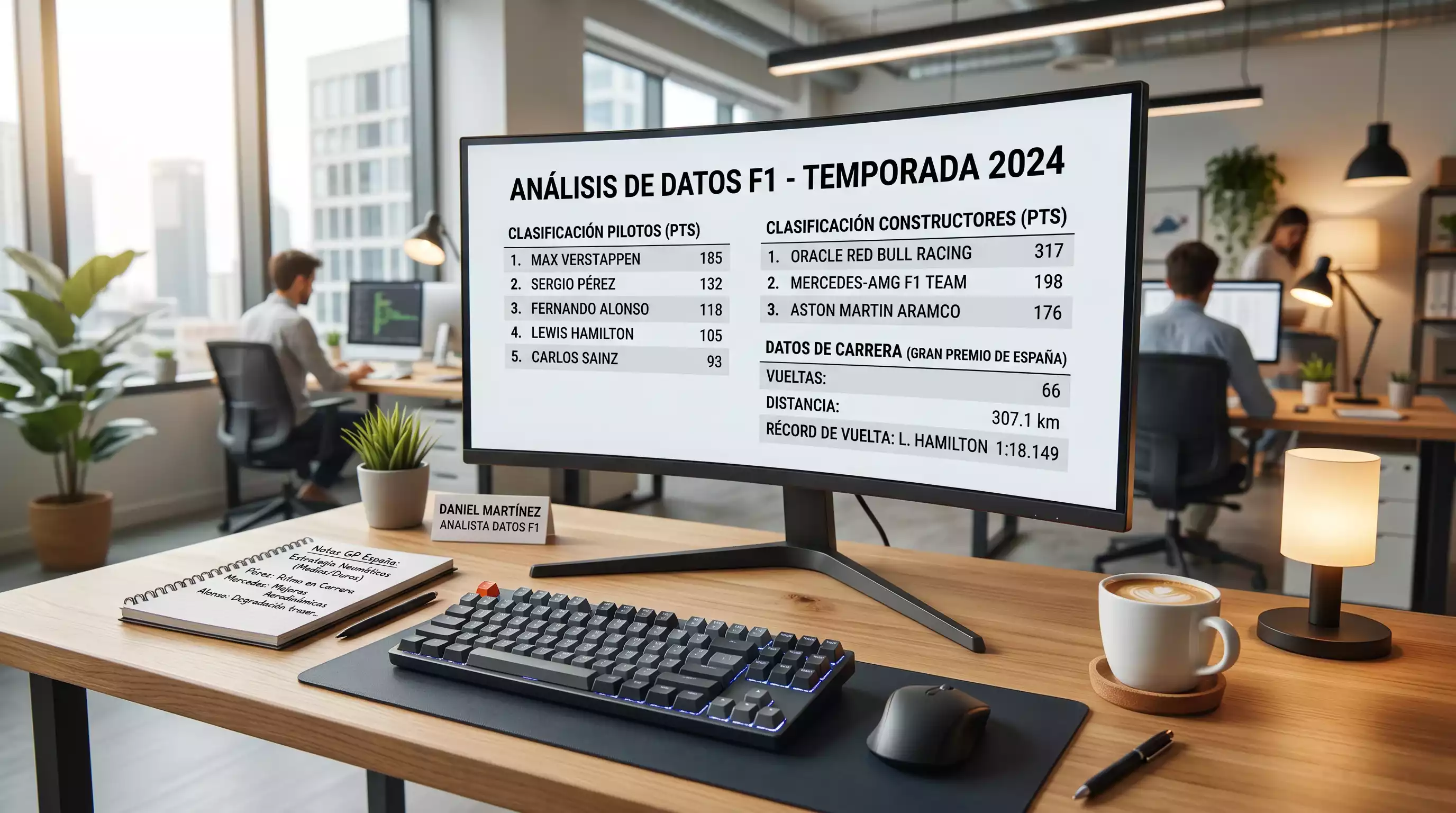 Pantalla de análisis con cuotas de pilotos de Fórmula 1 para la temporada 2026