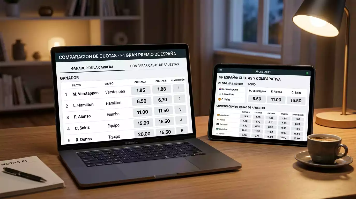 Comparativa de cuotas al campeón de Fórmula 1 2026 entre operadores con licencia DGOJ